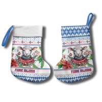 Faroe Islands Christmas Stocking Cute Faroese Sheep Xmas Patterns - Wonder Print Shop