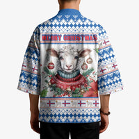 Faroe Islands Christmas Kimono Cute Faroese Sheep Xmas Patterns - Wonder Print Shop