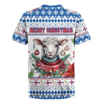 Faroe Islands Christmas Rugby Jersey Cute Faroese Sheep Xmas Patterns - Wonder Print Shop