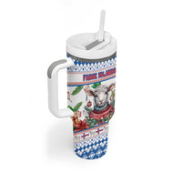Faroe Islands Christmas Tumbler With Handle Cute Faroese Sheep Xmas Patterns - Wonder Print Shop