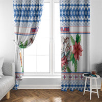 Faroe Islands Christmas Window Curtain Cute Faroese Sheep Xmas Patterns - Wonder Print Shop