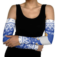 Faroe Islands Christmas Arm Sleeves Coat Of Arms Xmas Patterns - Wonder Print Shop