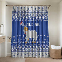 Faroe Islands Christmas Bathroom Set Coat Of Arms Xmas Patterns - Wonder Print Shop