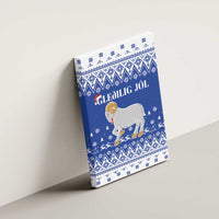Faroe Islands Christmas Canvas Wall Art Coat Of Arms Xmas Patterns - Wonder Print Shop
