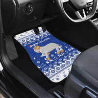 Faroe Islands Christmas Car Mats Coat Of Arms Xmas Patterns - Wonder Print Shop