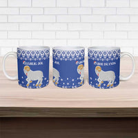 Faroe Islands Christmas Ceramic Mug Coat Of Arms Xmas Patterns - Wonder Print Shop