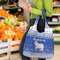 Faroe Islands Christmas Grocery Bag Coat Of Arms Xmas Patterns - Wonder Print Shop