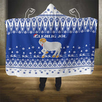 Faroe Islands Christmas Hooded Blanket Coat Of Arms Xmas Patterns - Wonder Print Shop