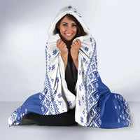 Faroe Islands Christmas Hooded Blanket Coat Of Arms Xmas Patterns - Wonder Print Shop