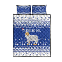 Faroe Islands Christmas Quilt Bed Set Coat Of Arms Xmas Patterns - Wonder Print Shop