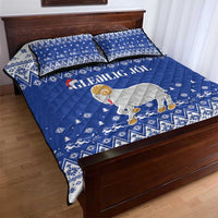 Faroe Islands Christmas Quilt Bed Set Coat Of Arms Xmas Patterns - Wonder Print Shop