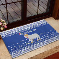 Faroe Islands Christmas Rubber Doormat Coat Of Arms Xmas Patterns - Wonder Print Shop