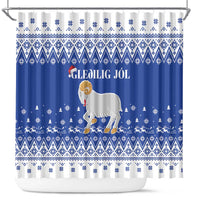 Faroe Islands Christmas Shower Curtain Coat Of Arms Xmas Patterns - Wonder Print Shop