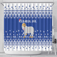 Faroe Islands Christmas Shower Curtain Coat Of Arms Xmas Patterns - Wonder Print Shop