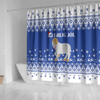 Faroe Islands Christmas Shower Curtain Coat Of Arms Xmas Patterns - Wonder Print Shop