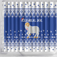 Faroe Islands Christmas Shower Curtain Coat Of Arms Xmas Patterns - Wonder Print Shop