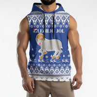 Faroe Islands Christmas Sleeveless Hoodie Coat Of Arms Xmas Patterns - Wonder Print Shop