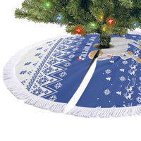 Faroe Islands Christmas Tree Skirt Coat Of Arms Xmas Patterns - Wonder Print Shop