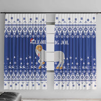 Faroe Islands Christmas Window Curtain Coat Of Arms Xmas Patterns - Wonder Print Shop