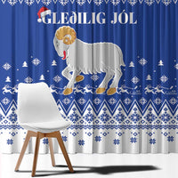 Faroe Islands Christmas Window Curtain Coat Of Arms Xmas Patterns - Wonder Print Shop