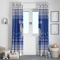 Faroe Islands Christmas Window Curtain Coat Of Arms Xmas Patterns - Wonder Print Shop