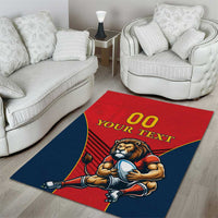 Custom Spain Rugby Area Rug Los Leones Lion Mascot LT18