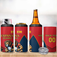Custom Spain Rugby 4 in 1 Can Cooler Tumbler Los Leones Lion Mascot