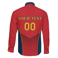 Custom Spain Rugby Family Matching Long Sleeve Bodycon Dress and Hawaiian Shirt Los Leones Lion Mascot