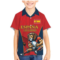 Custom Spain Rugby Family Matching Mermaid Dress and Hawaiian Shirt Los Leones Lion Mascot