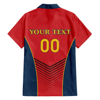 Custom Spain Rugby Family Matching Off The Shoulder Long Sleeve Dress and Hawaiian Shirt Los Leones Lion Mascot