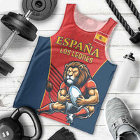 Custom Spain Rugby Men Tank Top Los Leones Lion Mascot - Wonder Print Shop