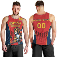 Custom Spain Rugby Men Tank Top Los Leones Lion Mascot - Wonder Print Shop