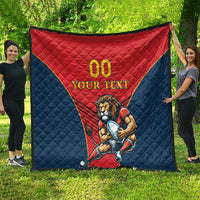 Custom Spain Rugby Quilt Los Leones Lion Mascot - Wonder Print Shop