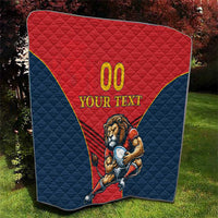 Custom Spain Rugby Quilt Los Leones Lion Mascot - Wonder Print Shop
