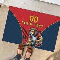 Custom Spain Rugby Rubber Doormat Los Leones Lion Mascot - Wonder Print Shop