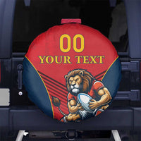 Custom Spain Rugby Spare Tire Cover Los Leones Lion Mascot - Wonder Print Shop