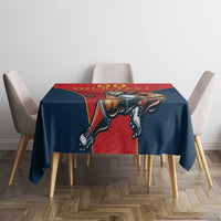 Custom Spain Rugby Tablecloth Los Leones Lion Mascot - Wonder Print Shop