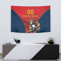 Custom Spain Rugby Tapestry Los Leones Lion Mascot - Wonder Print Shop