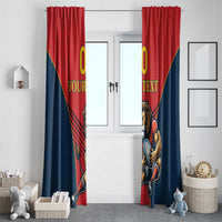 Custom Spain Rugby Window Curtain Los Leones Lion Mascot - Wonder Print Shop