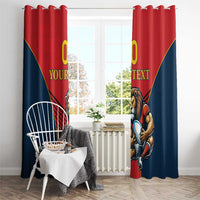 Custom Spain Rugby Window Curtain Los Leones Lion Mascot - Wonder Print Shop