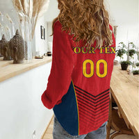 Custom Spain Rugby Women Casual Shirt Los Leones Lion Mascot - Wonder Print Shop