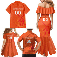 Custom Netherlands Rugby Family Matching Mermaid Dress and Hawaiian Shirt Windmill and Tulips With Jersey Pattern