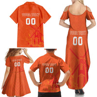 Custom Netherlands Rugby Family Matching Summer Maxi Dress and Hawaiian Shirt Windmill and Tulips With Jersey Pattern - Wonder Print Shop
