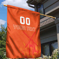 Custom Netherlands Rugby Garden Flag Windmill and Tulips With Jersey Pattern - Wonder Print Shop