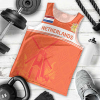 Custom Netherlands Rugby Men Tank Top Windmill and Tulips With Jersey Pattern - Wonder Print Shop