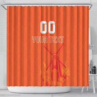 Custom Netherlands Rugby Shower Curtain Windmill and Tulips With Jersey Pattern - Wonder Print Shop