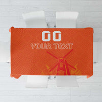 Custom Netherlands Rugby Tablecloth Windmill and Tulips With Jersey Pattern - Wonder Print Shop