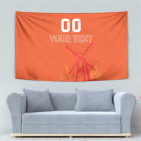 Custom Netherlands Rugby Tapestry Windmill and Tulips With Jersey Pattern - Wonder Print Shop