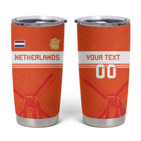 Custom Netherlands Rugby Tumbler Cup Windmill and Tulips With Jersey Pattern - Wonder Print Shop
