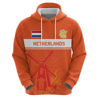 Custom Netherlands Rugby Zip Hoodie Windmill and Tulips With Jersey Pattern - Wonder Print Shop